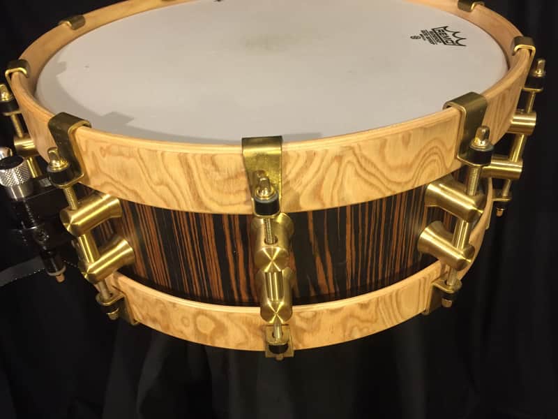 Bearing Edge Drum Co, Custom 5x14 Zebra Wood Snare, Mint. image 1