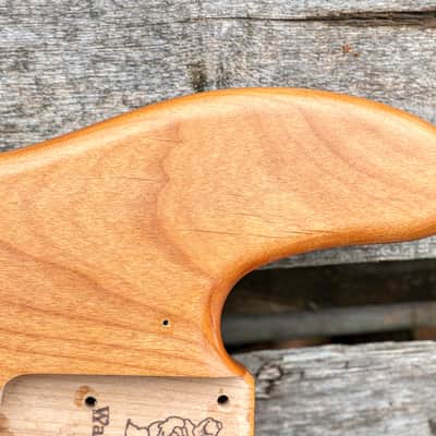 Warmoth Jazz Bass Body, Two Piece Light Alder, Oil Finish image 7