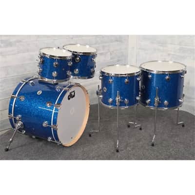 Used DW Collectors VLT 333 Maple 6pc Drum Set Blue Glass - Very Good image 7