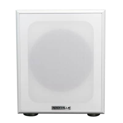 Rockville Rock Shaker 8" Inch White 400w Powered Home Theater Subwoofer Sub image 8