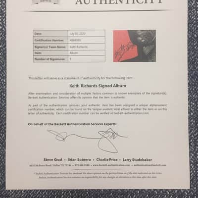 The Rolling Stones Keith Richards Signed Auographed Tattoo You Record Album (Beckett COA)🔥 image 5