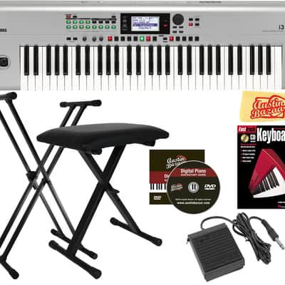 Korg i3 Music Workstation - Matte Silver w/ Adjustable Stand