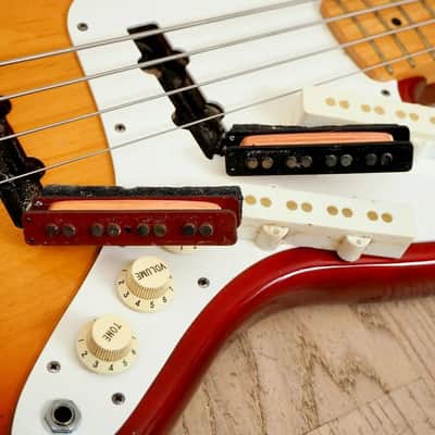 All Original Vintage Fullerton Era 4-bolt 1983 / 1984 Fender American Standard Jazz Bass, Dan Smith, AVRI, Sienna Burst Ash, OHSC image 3