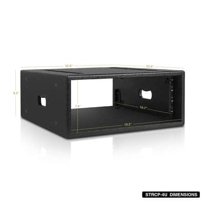 STRCP-4U | 4U PA/DJ Rack/Road Case with 4-Space, Industry-Grade Plywood with Polyurea Coating, 19.7" Rackable Depth - Pro Tour Grade image 4