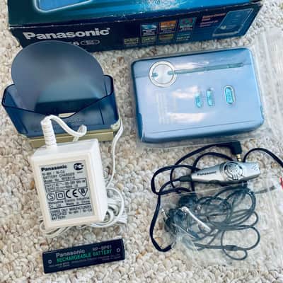 [RARE FULL SET] Panasonic SX56 Walkman Cassette Player, NEAR MINT BLUE ! Working ! image 5