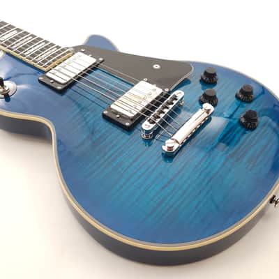 Agile AL-3200MCC-27 Blue Flame Baritone Electric Guitar in 27 Inch Scale image 5