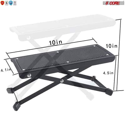5 Core Guitar Foot Stool Foot Rest Adjustable Heights, Strong & Sturdy GFS 01 image 7