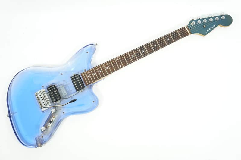 JUNO アクリルギター　クリスタルギター　ジャズマスター　ジャガー JUNO ACRYLIC JAGUAR BLUE CRYSTAL BODY HH Pickup Regular Scale