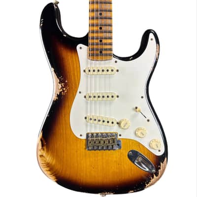 Fender Custom Shop Time Machine '57 Strat Heavy Relic Faded Aged 2 Color Sunburst w/case image 1