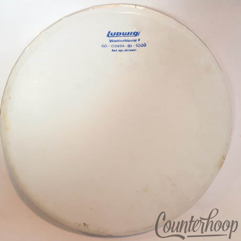 *Ludwig 12" Conga Drum Head CO db1000 WeatherMaster Vintage 70s Block Logo USA* image 1