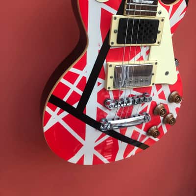 Edwards E-LP-48S-VH Mini Les Paul Eddie Van Halen Stripes Electric With On Board Speaker image 4
