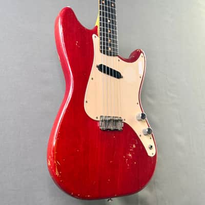 Fender Pre CBS L Series Musicmaster Slab Board 1964 - 4 Rare Mahogany Body Cherry Finish image 5