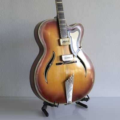 Otwin (1950s) Olymp, Ice Tea Sunburst || Schlaggitarre, German Archtop image 4