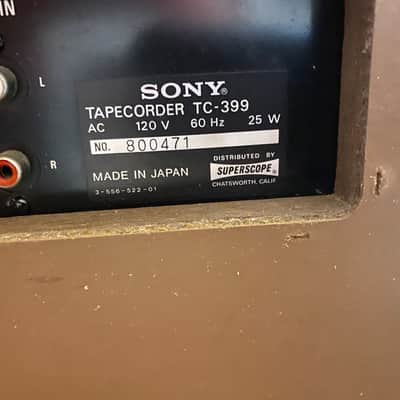 Vintage Sony TC-399 Reel to Reel Tape Machine Untested image 9
