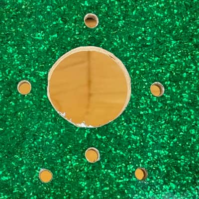 Ludwig 70's Bass Drum Shell & Rims 14 x 24" Blue Olive Badge Green Sparkle Rewrap image 5