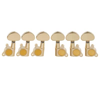 3R3L 15:1 Ratio Full Sealed Machine Heads Tuners Tuning Pegs Keys with Half Moon Button for Acoustic Electric Guitar, Gold image 1