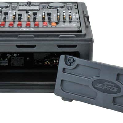 Mint SKB Cases 1SKB-R102 10x2 Roto Rack/Mixer Console, 10U Slanted Rackmount on top, 2U rackmount in front, Steel Threaded Rails, Hard Lid and Doors, Side Access Ports for Cable Routing image 3