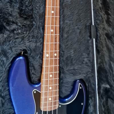 Fender American Standard Jazz Bass Fretless Custom Upgrades Mystic Blue 4-String image 6