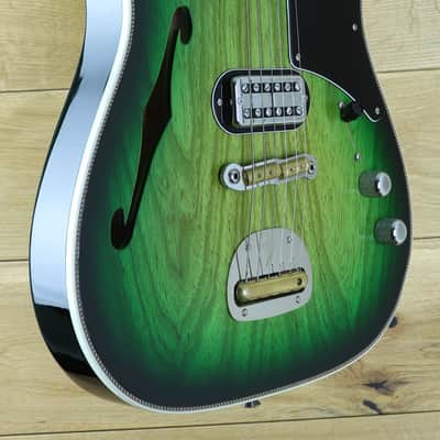 Fender Custom Shop Ron Thorn Masterbuilt Thinline Tele Greenburst ,Vibra-Dyne Vibrato R109988 image 3