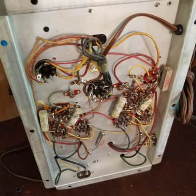 Motorola 6BQ5 12AX7 tube pre and power amp HS-709D HS-696C Console Stereo 1959 - Gold image 15