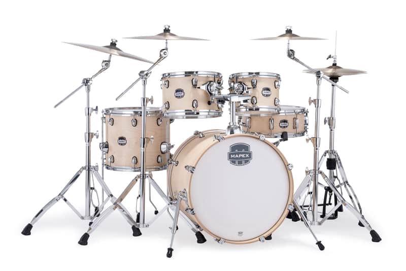 Mapex Mars Maple Natural Satin Fusion Drums 5pc Shell Pack 20/10/12/14/14 | NEW Authorized Dealer image 1