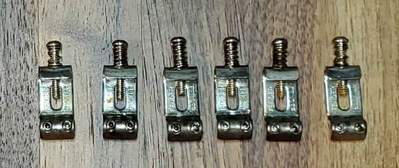 Fender Vintage Style Bent Steel Bridge Saddles (6) image 1