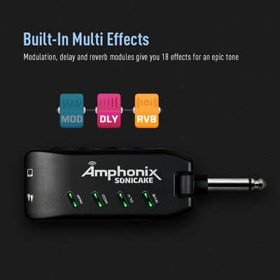 SONICAKE Guitar Headphone Amp Plug-In USB Rechargable Portable Pocket Guitar Amplifier With Bluetooth Multi-Effects Clean Overdrive Distortion Modulation Delay and Reverb(U.S. domestic inventory) image 3