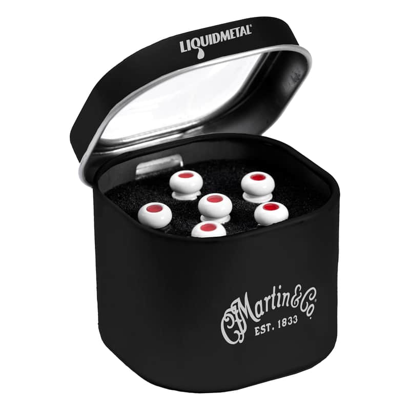 Martin Liquid Metal Bridge Pin Set - Bone with Red image 1