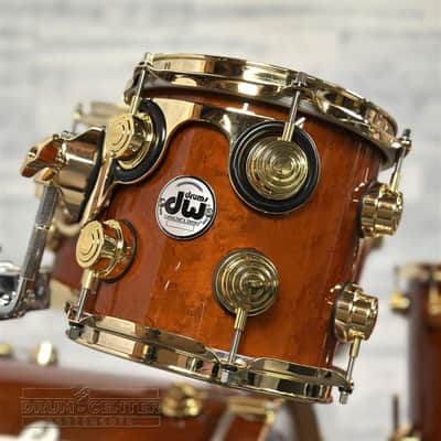 DW Collectors PurpleCore Cherry 6pc Drum Set Brown Birdseye Maple w/Gold Hw image 7