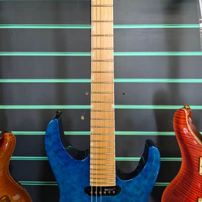 ESP LTD MH-203QM See Thru Blue 2020 Electric Guitar image 7