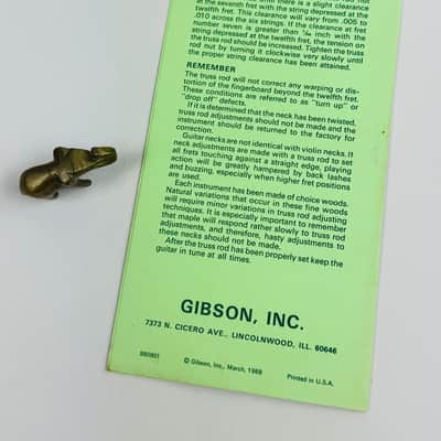 Gibson Truss Rod Information & Instructions Guide 1968 - Green image 2