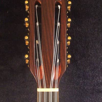 Gift for Musician - Handmade 8 String Baritone Ukulele, Solid Acacia, Indian Rosewood, Slotted Head, Floral Inlay, Bruce Wei UG19-2346 image 8