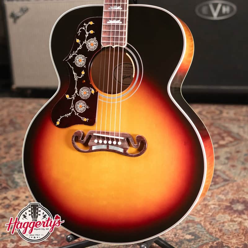 Gibson SJ-200 Standard Maple Left-Handed Acoustic/Electric Guitar - Triburst with Hardshell Case