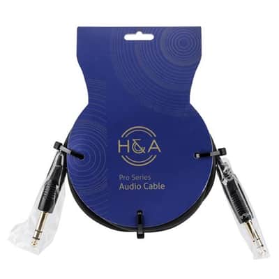 H&A Platinum Pro 10' TRS 1/4  Male to 1/4  Male Interconnect Cable with Rean by Neutrik Gold Connectors image 4