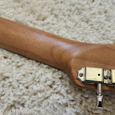 Fender Warmoth Telecaster replacement neck with Kluson tuners roasted maple ebony fretboard pearl block inlays tele rosewood image 13