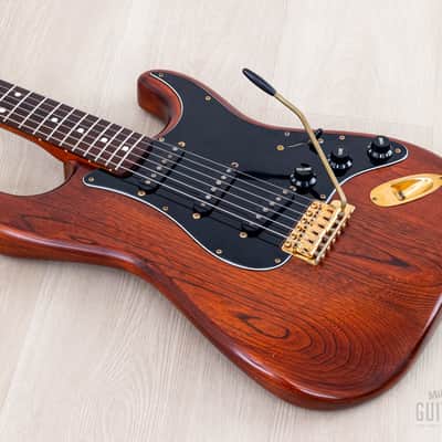 1992 Fender Stratocaster Order Made Walnut Satin Nitro Lacquer w/ Gold Hardware & Case, Japan MIJ Fujigen image 10