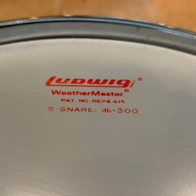 One of a Kind NOS Ludwig No. 404 Acrolite 5x14" 8-Lug Aluminum Snare Drum with Pointed Blue/Olive Badge Early 70s image 13