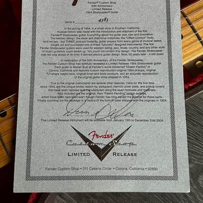 Fender Stratocaster 1954 Masterbuillt 50th Anniversary Custom Shop image 3