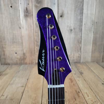 Kauer Banshee Custom Firebird Baritone - Tangelo Orange and Deep Purple Flake image 5