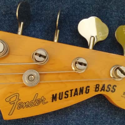 Fender Mustang Bass Guitar, 1999-2002, Fiesta Red, Made in Japan image 5