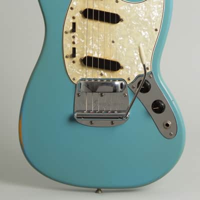 Fender Mustang Solid Body Electric Guitar (1966), ser. #179277, original grey hard shell case. image 3