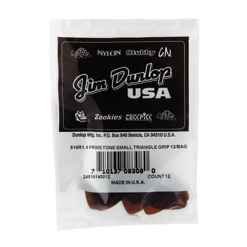Dunlop 516R1.4 Primetone® Small Tri Grip Guitar Picks - 12 Picks image 1