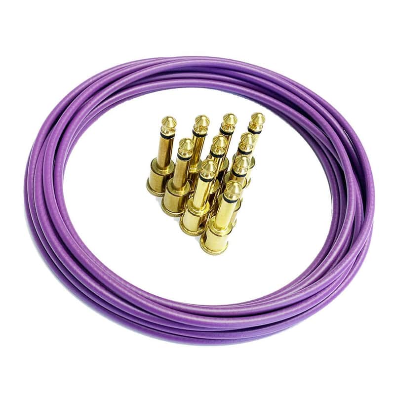 George L's Pedalboard Effects Cable Kit Purple Cable .155 R/A Unplated Plugs image 1
