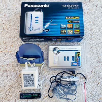 [RARE FULL SET] Panasonic SX56 Walkman Cassette Player, NEAR MINT Silver ! Working ! image 2