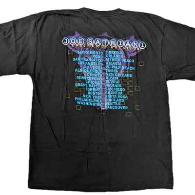 Vintage JOE SATRIANI 2000 Tour T-Shirt Men's (L) Black, 2000s Collactable image 2