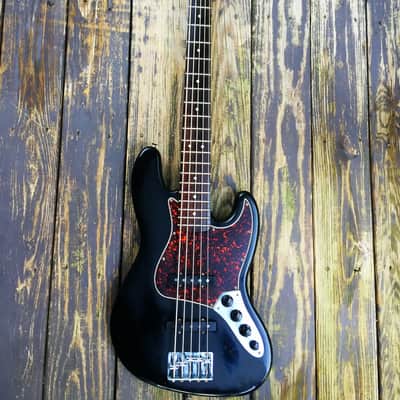 Fender Deluxe Active Jazz Bass V 5 string MIM Mexico black GREAT player CLEAN image 1