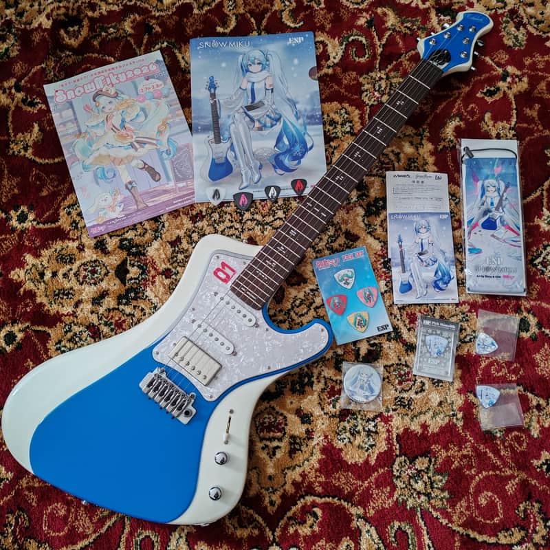 2026 ESP EDWARDS Platinum Edition E-STREAM CUSTOM SNOW HATSUNE MIKU - Sapporo Snow Festival Limited Edition Event Collaboration image 1