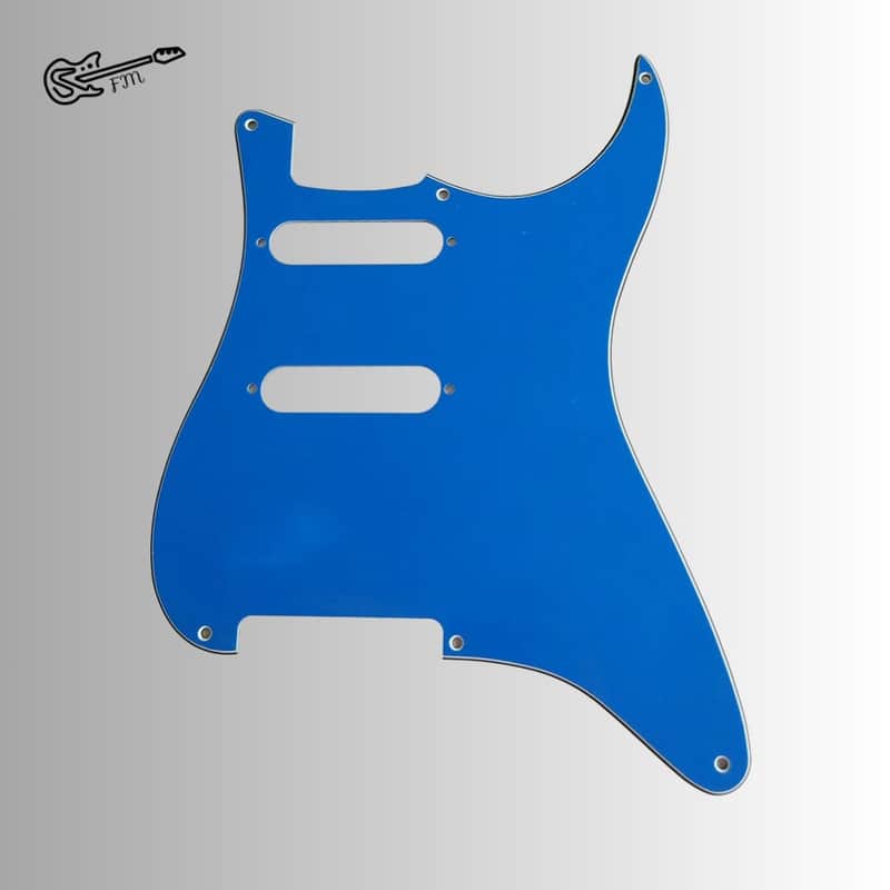 Blue Upper Single Coils (SS) Strat Style Pickguard-Blue image 1