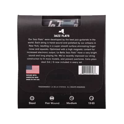 La Bella 20PM Stainless Steel Flat Wound Strings Medium 13-53 image 2