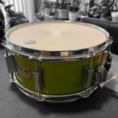 Pork Pie 6 x 13-Inch Maple Snare in Kermit The Frog Green Lacquer (2000) image 6